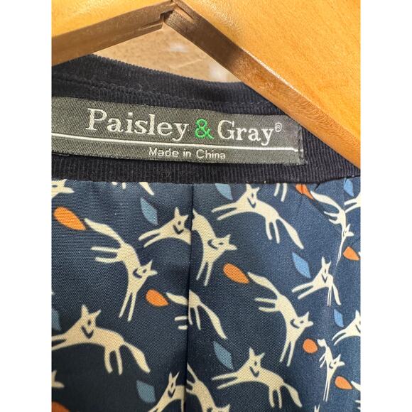 Paisley & Gray Mens Blue Cordoury Blazer Button Pockets Jacket Size 46 XXL - Picture 6 of 9